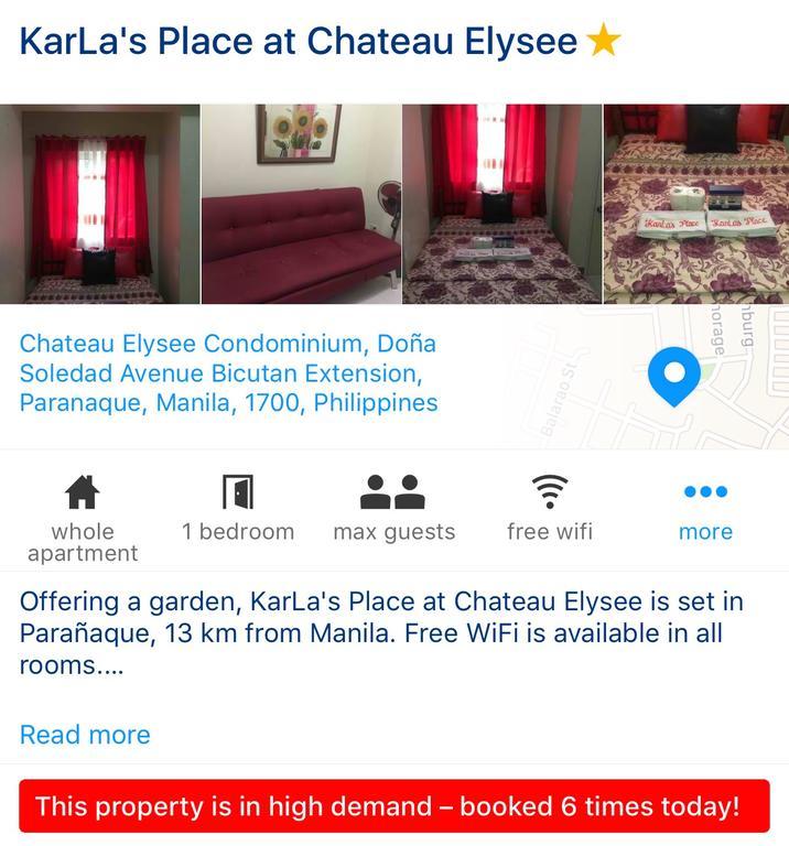 Karla'S Place At Chateau Elysee Paranaque City Esterno foto